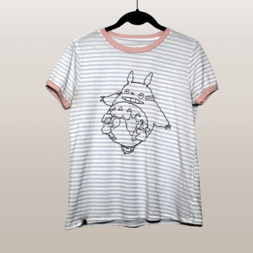 Hot Topic Her Universe Studio Ghibli My Neighbor Totoro 30th Ringer Tee Striped